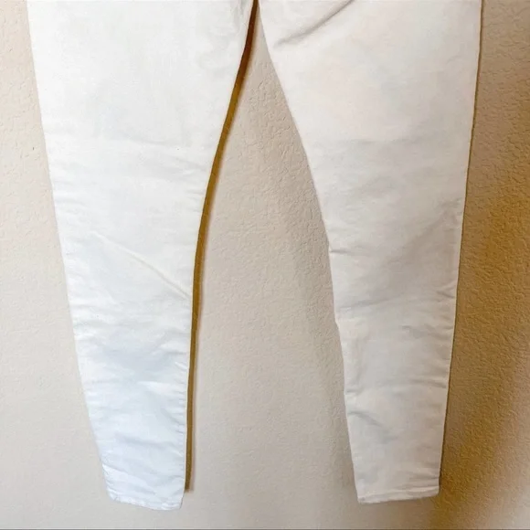 Everlane Mid Rise Skinny Ankle‎ Cropped Jeans Cotton White Size 24 Tall - Picture 8 of 11
